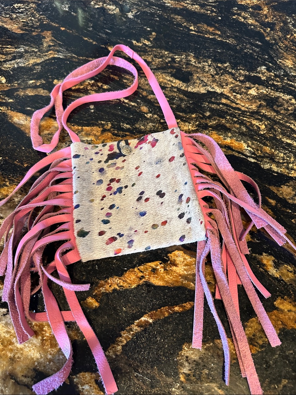 Cowhide girls crossbody
